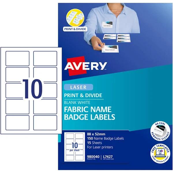 Avery Fabric Name Badge Labels L7427