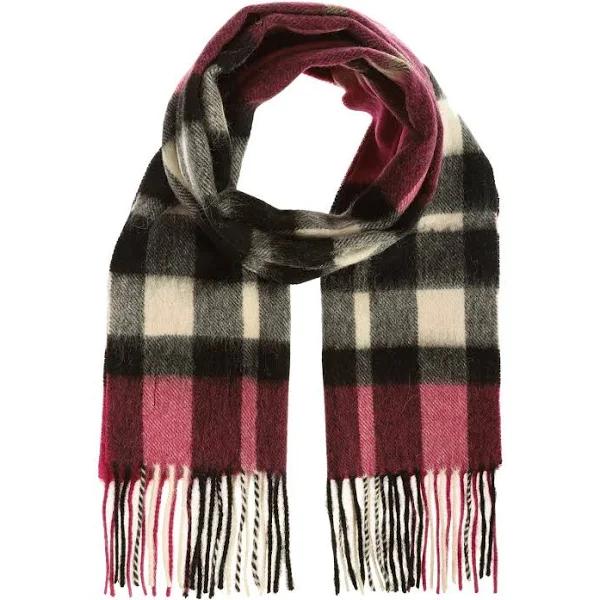 Edinburgh 100% Lambswool Scarf Exploded Scotty Thomson Raspberry One Size