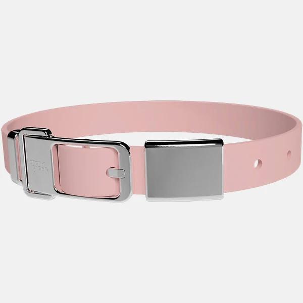 David Jones Frank Green Pet Collar + Name Tag Medium in Blushed