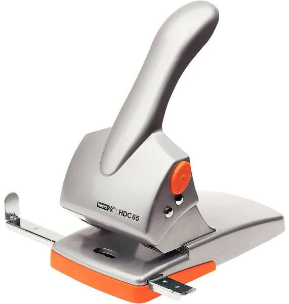 Rapid Hdc65 Punch 2-Hole Heavy Duty 65 Sheet Silver/Orange