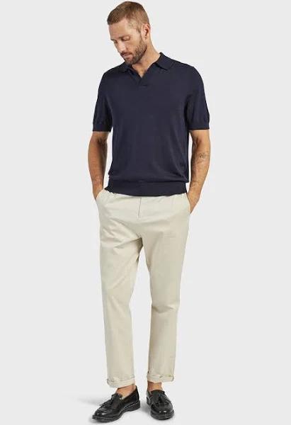 Academy Brand Men's Irvine Knit Polo Marle, Navy, Silk, 2XL