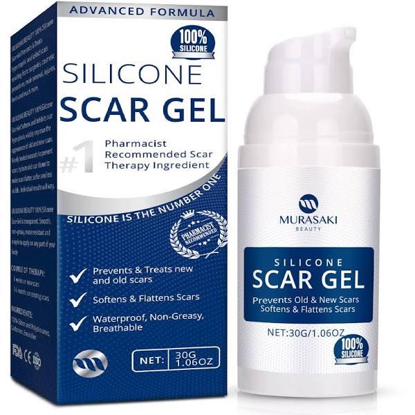 100% Silicone Scar Gel, Scar Cream, Advanced Scar Gel For Surgical Scars, C-section, Stretch Marks, Acne, Injury, Burns, Keloids, Hypertrophic, Old