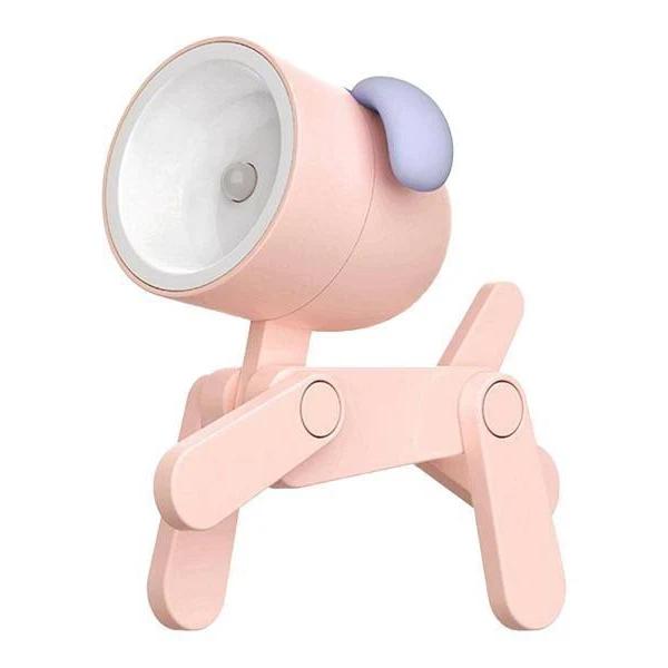 Mini Cartoon Animals LED Desk Lamp Portable Adjustable Cute Pet Night Light Lamp - Pink Dog