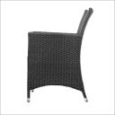 Gardeon 3pc Bistro Wicker Outdoor Furniture Set Black