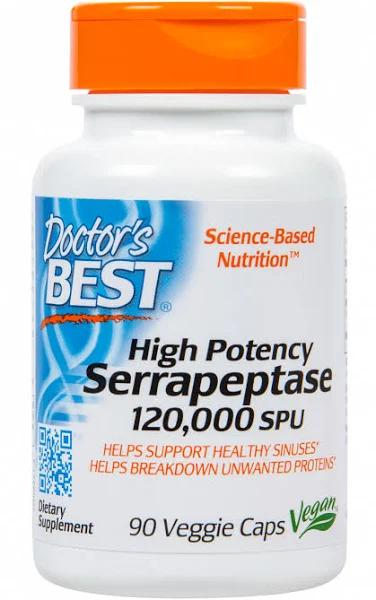 Doctor's Best - High Potency Serrapeptase 120,000 SPU - 90 Veggie