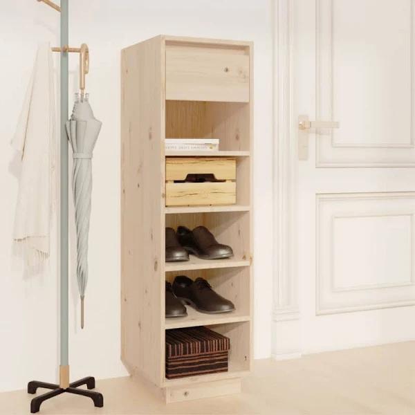 vidaXL Shoe Cabinet 34x30x105 cm Solid Wood Pine