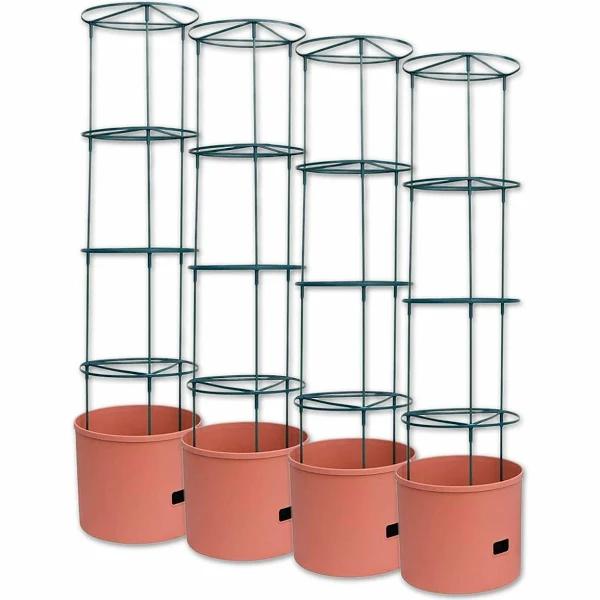 4x Greenlife Jumbo Growing Tower with Self Watering Pot - Terracotta