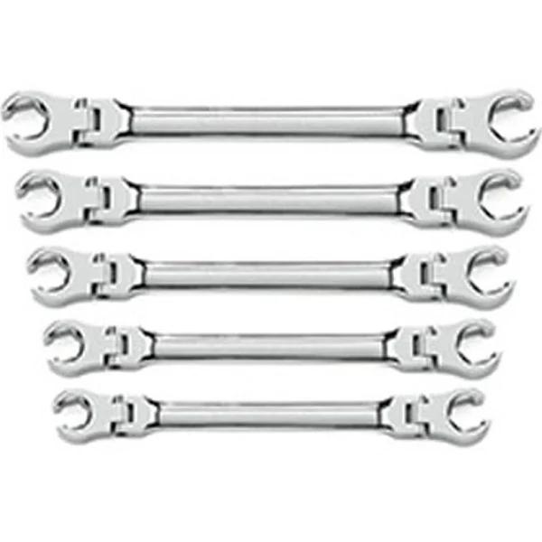 GearWrench 81910 5pce Flex Head Flare Nut SAE Wrench Set