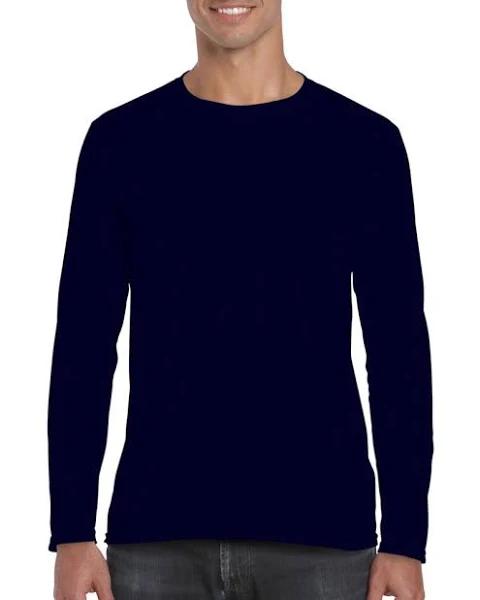 Premium Softstyle Long Sleeve Comfort Tee Navy - Gildan GD011 - Size XL