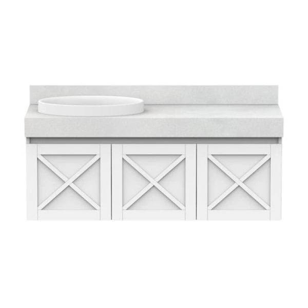 ADP Charleston Solid Surface Wall Hung Vanity, 1200mm Left Offset