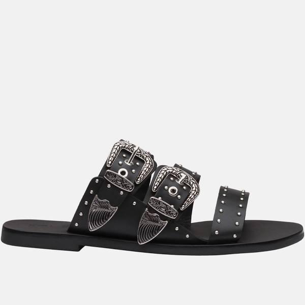 Sol Sana Eastwood Stud Slide Black - 37 / Black / Flat