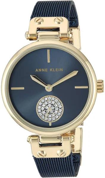 Anne Klein Gold with Blue Mesh Women's Watch - AK3001GPBL