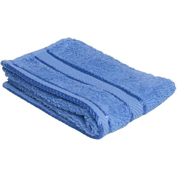 Kingtex Plain Dyed 100% Combed Cotton Face Washer - Mid Blue