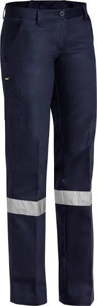 Bisley BPL6007T Ladies Taped Cotton Drill Pants - Navy / 10