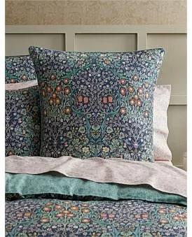 David Jones Morris & Co Blackthorn Bed Quilt Cover in Blue, Size Double