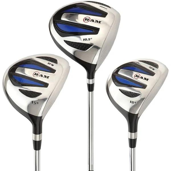 RAM Golf EZ3 Mens Steel Wood Set - Driver, 3 & 5 Wood - Headcovers Included, Mens Right Hand - AfterPay & zipPay Available