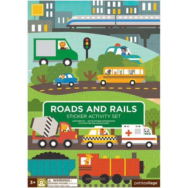 Petit Collage Roads & Rails Sticker Activity Set