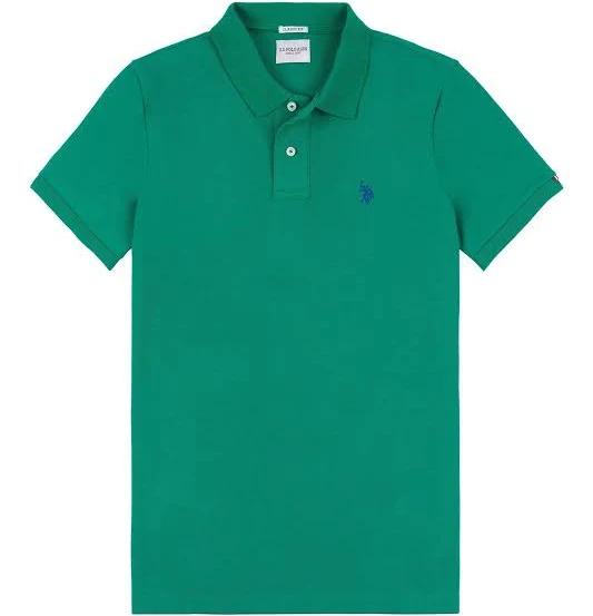 Mens U.S. Polo Assn. Regular Fit Pique Polo Shirt - Green