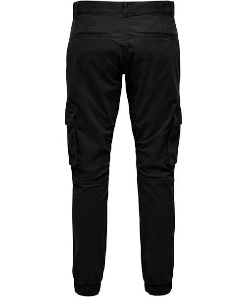 Only & Sons Cam Stage Cuff Cargo Pants Black 33 / 30 Man