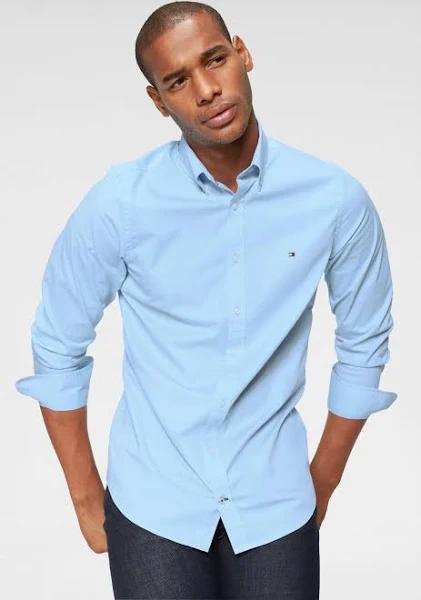 Core Slim Poplin Shirt Blue 3XL at Tommy Hilfiger