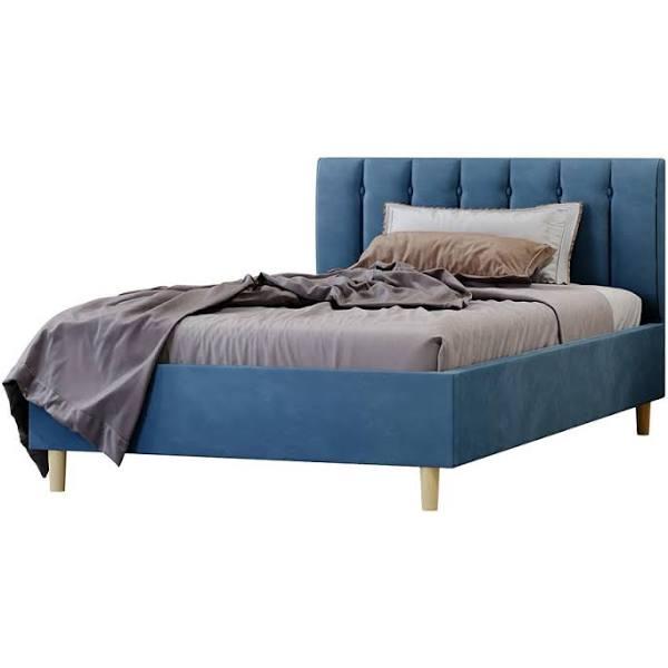 Kelly Velvet Bed Frame - Ocean Blue - King Single - Ocean Blue