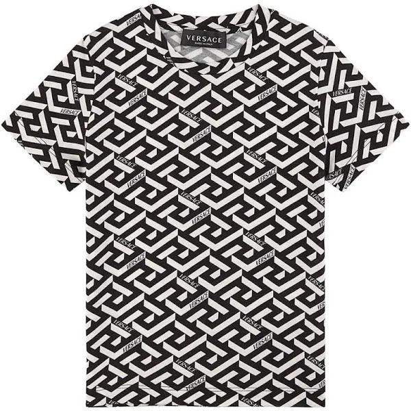 Versace Kids - La Greca Branded T-Shirt Black - 5 Years