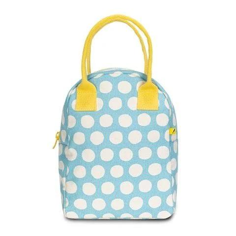 Fluf Zipper Lunch Bag - Dot Blue