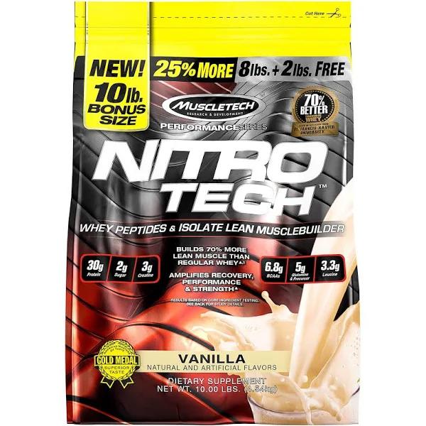 MuscleTech Nitro Tech - Performance Series Vanilla 10 lbs