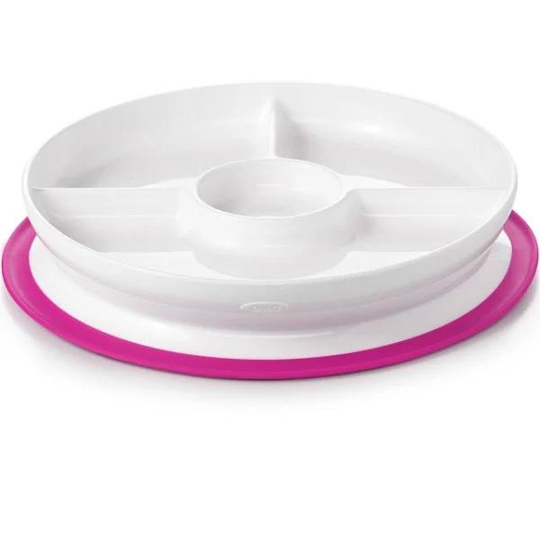 OXO Tot Stick & Stay Suction Divided Plate (Pink)