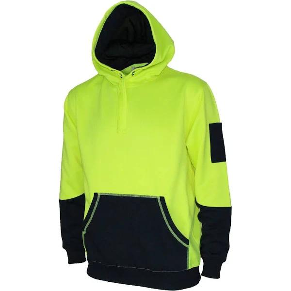 DNC HiVis 2-Tone Super Fleecy Hoodie - 3721 Yellow/Navy / XS