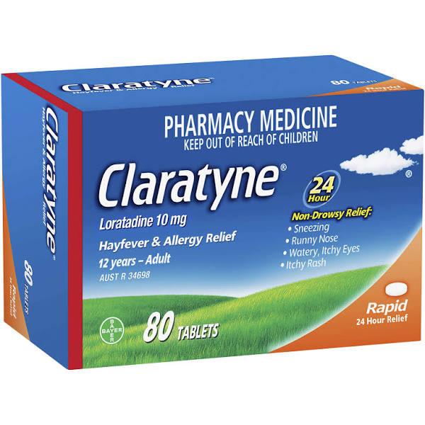 Claratyne Allergy & Hayfever Relief Antihistamine Tablets 80 Pack