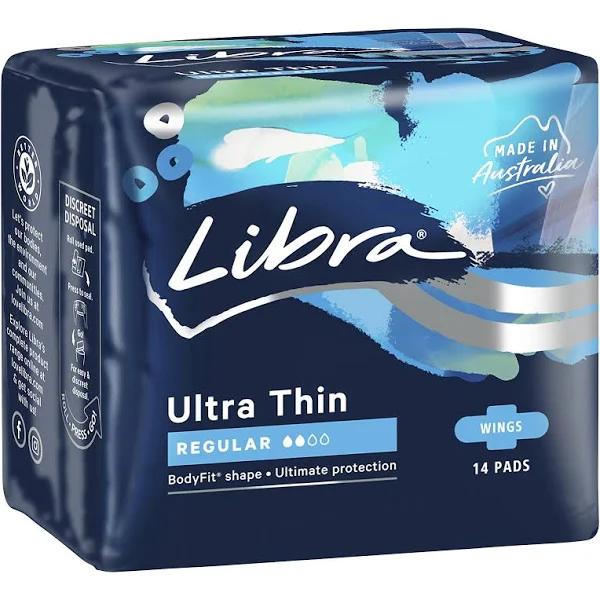 Libra Ultra Thin Pads Regular with Wings 14 Pack