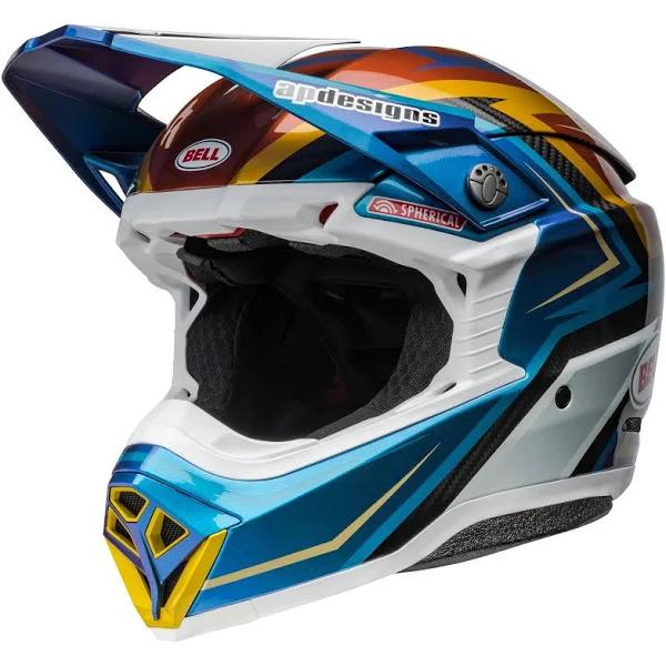 Bell Moto 10 Spherical Tomac White Gold Helmet S - Motocross Helmets