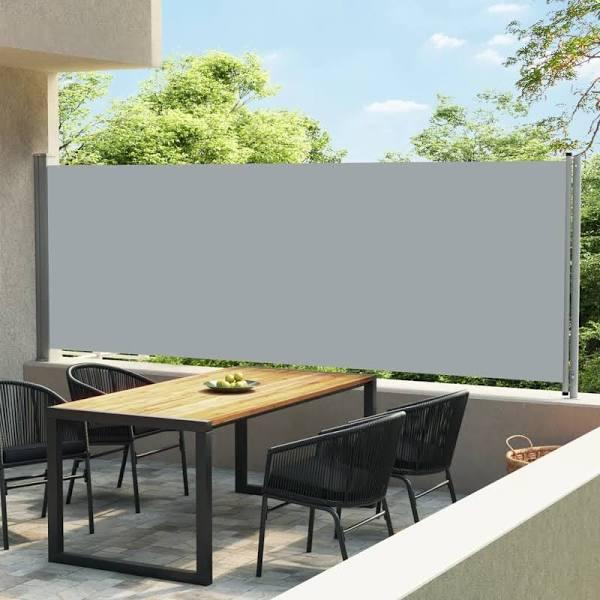 vidaXL Patio Retractable Side Awning 600×160 cm Grey