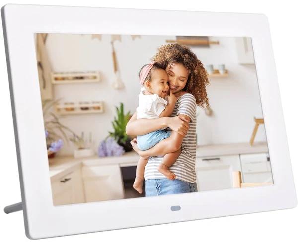 FotoStream 10.1” Digital Photo Frame with Remote Control - White