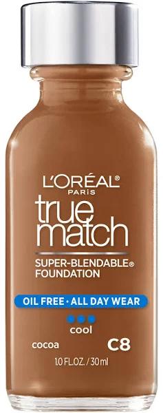 L'Oreal Paris True Match Super-Blendable Liquid Foundation, Cocoa C8,