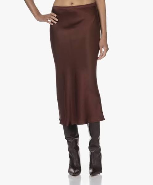 ANINE Bing Bar Silk Skirt in Dark Cherry - Red - Size S