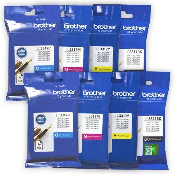 Brother LC3317 Ink Cartridges Combo (Genuine) 8 Pack [2BK,2C,2M,2Y]