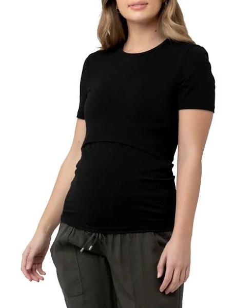 Organic Nursing Tee Black - Size XL - Ripe Maternity