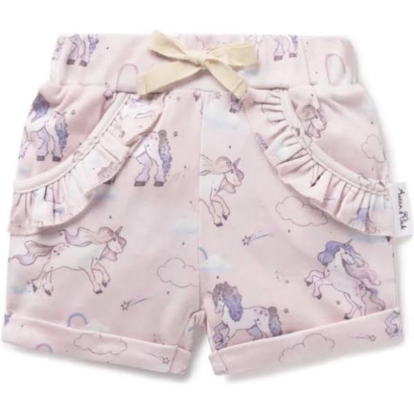 Unicorn Ruffle Shorts Baby & Kids Pants Mauve Chalk / 4YR