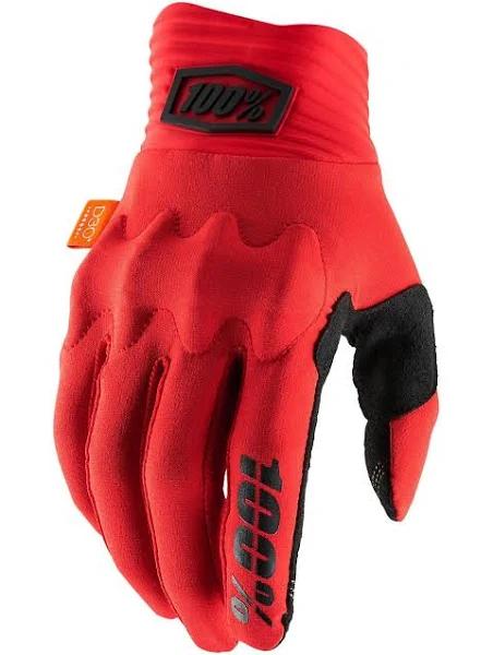 100% Cognito D3O Gloves - Red/Black