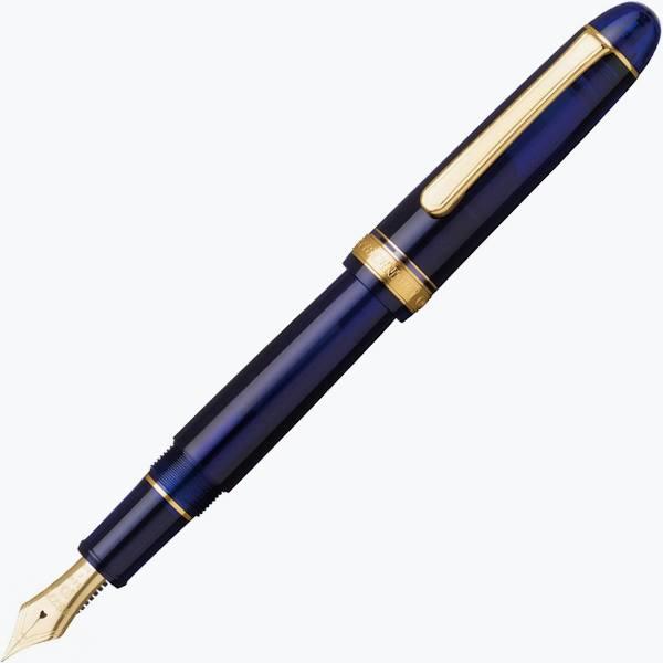 Platinum #3776 Century Fountain Pen - Chartres Blue/Gold Soft Fine Nib