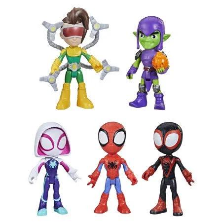 Marvel Spidey & His Amazing Friends Action Figures Superheroes + Villains (Choose Figure) (Spidey & Friends Villain Pack (5 Figures))