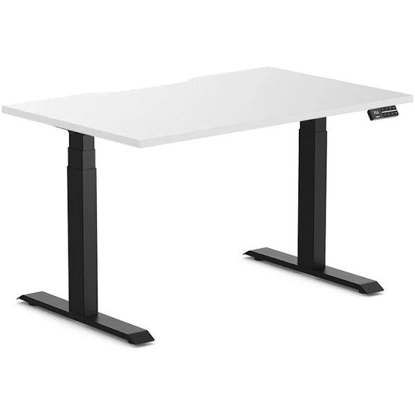 Desky Dual Scalloped Melamine Sit Stand Desk White / Small 1200x750mm