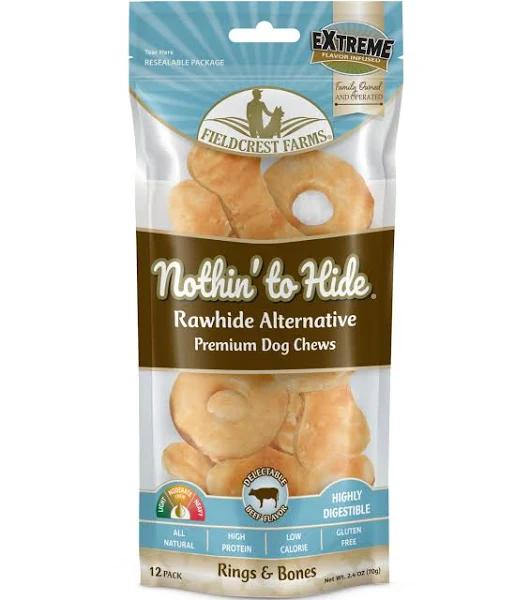 Nothin' to Hide Ring & Bone Beef Dog Treats 12 Pack