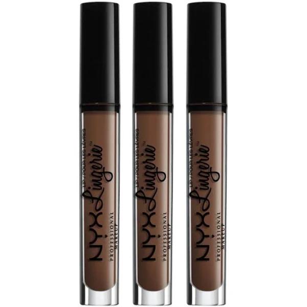 Shop Online - 3 x NYX Lip Lingerie Liquid Lipstick 4ml Teddy LIPLI10 - Makeup Warehouse