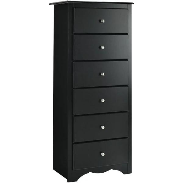 Costway Chest of 6 Drawers Clothes Storage Cabinet Black