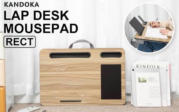 Kandaka Acacia Maple Lap Desk Laptop Tablet Stand Cushioned Lapdesk Mousepad