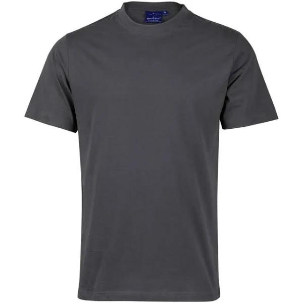 Brave | 100% Cotton Semi Fitted Mens Plain Tshirt Charcoal XS