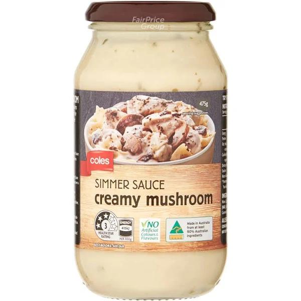 Coles Simmer Sauce Creamy Mushroom 475g